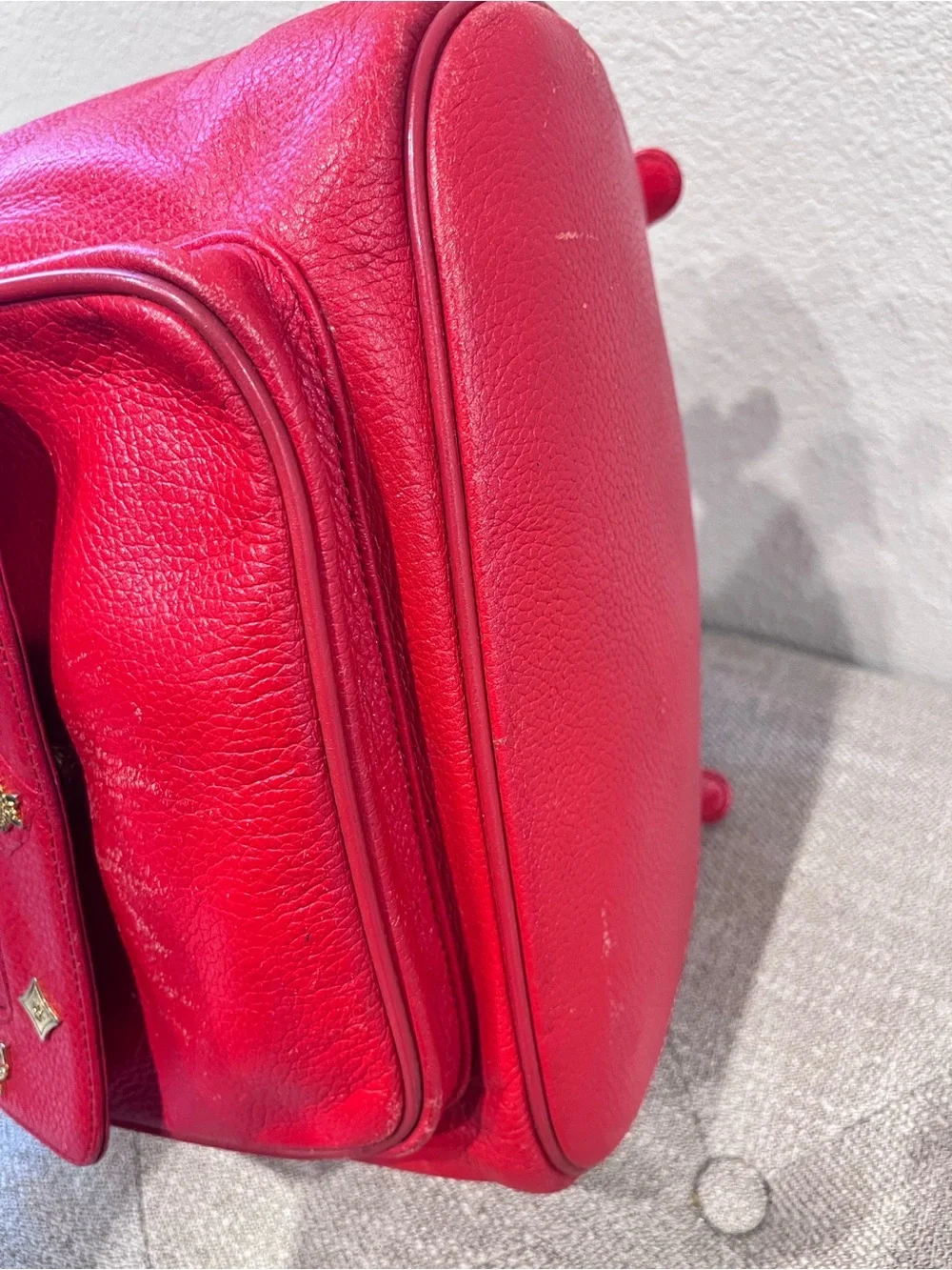 MCM Vintage Pebbled Leather Backpack.